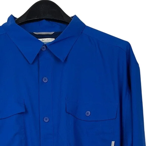 Columbia Fishing Shirt Omni-Shade Mens XL Roll Up Long Sleeve Vented Blue - Picture 1 of 11